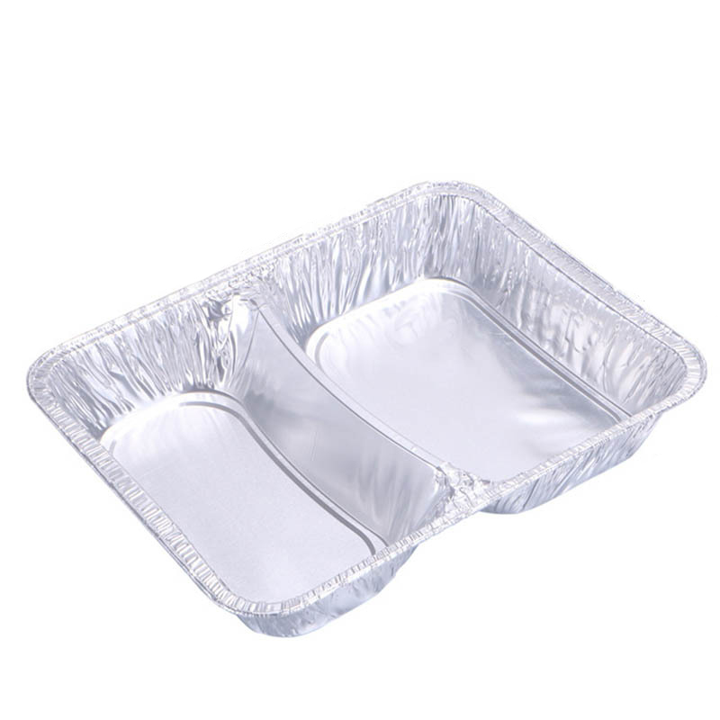 Bandeja de aluminio de calidad alimentaria Envase de papel de aluminio de 3 compartimentos