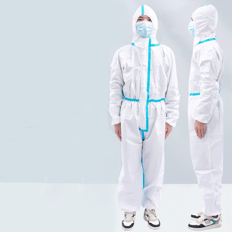 Traje para materiales peligrosos, mono de protección química, categoría III, tipo A, material microporoso, costuras selladas, capucha adjunta, puños y tobillos elásticos, cremallera frontal con solapa contra tormentas, blanco, extragrande