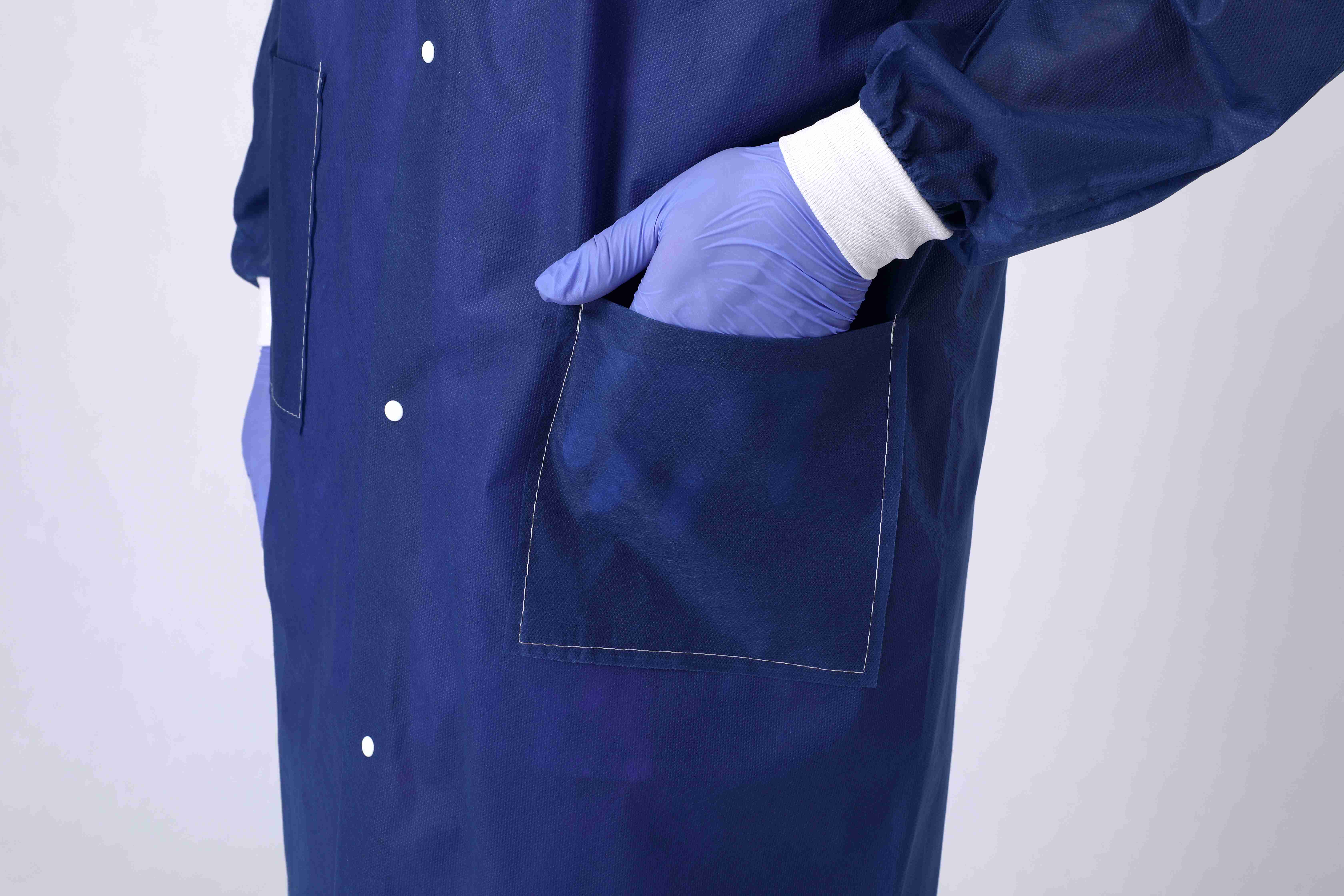 Batas de laboratorio desechables - Batas de laboratorio para hombres y mujeres - Bata de laboratorio hasta la rodilla con puños y cuello de punto - Chaqueta de laboratorio médico para adultos 