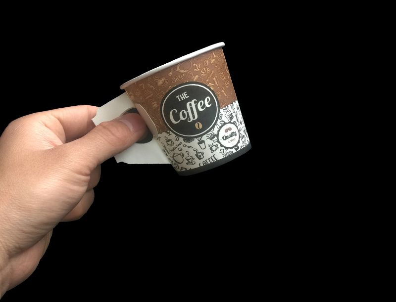 La aduana caliente de la venta imprimió la taza de papel amistosa disponible de la taza de té de papel de Eco 7oz de la taza de papel con la manija