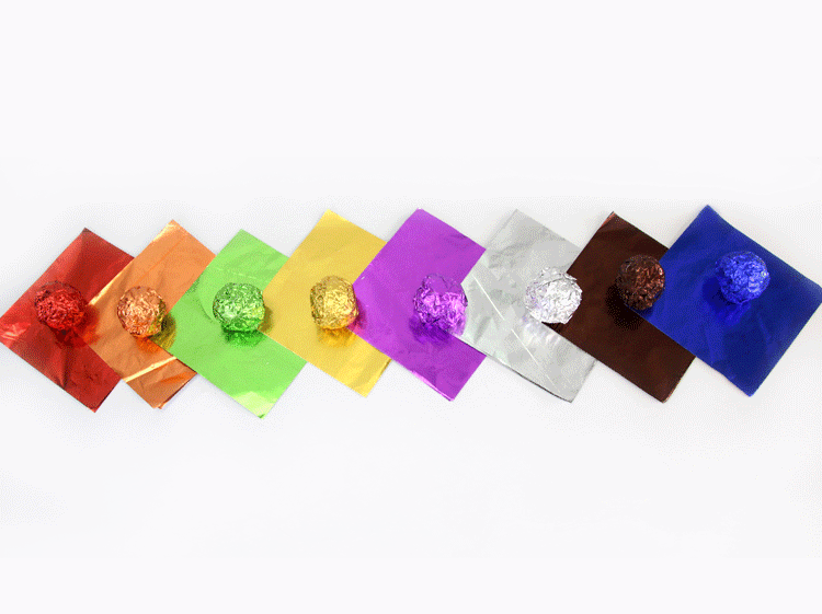 Hoja de papel de papel de aluminio para envolver barras de chocolate multicolor para envolver huevos de chocolate y dulces