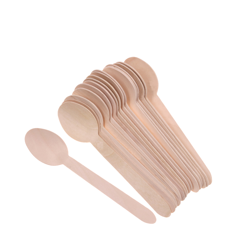 Cucharas desechables de madera para sopa de bambú, cucharas de cocina, cucharillas de cocina, soporte para cubiertos de viaje, 100% Natural, precio de fábrica, 1000 Uds.