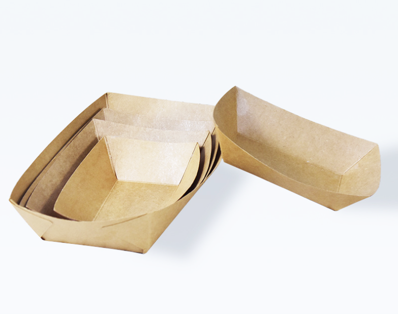 Paquete disponible amistoso de la caja del barco de la bandeja de papel del microprocesador de las patatas fritas del pan de Eco