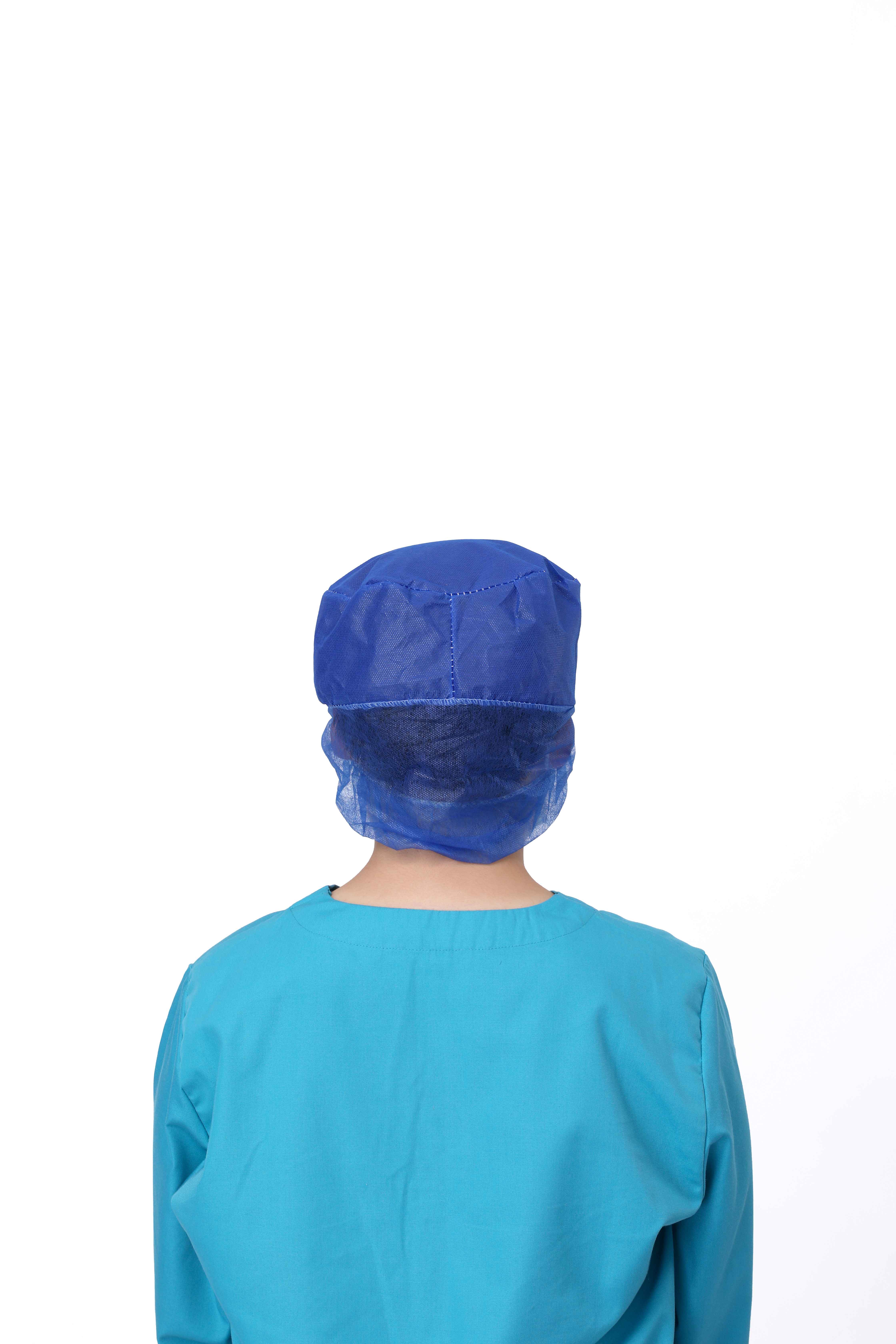 Gorros de trabajo no tejidos desechables con visera, redecillas, sombreros de trabajo unisex para doctor enfermera, fábrica de servicios de alimentos 