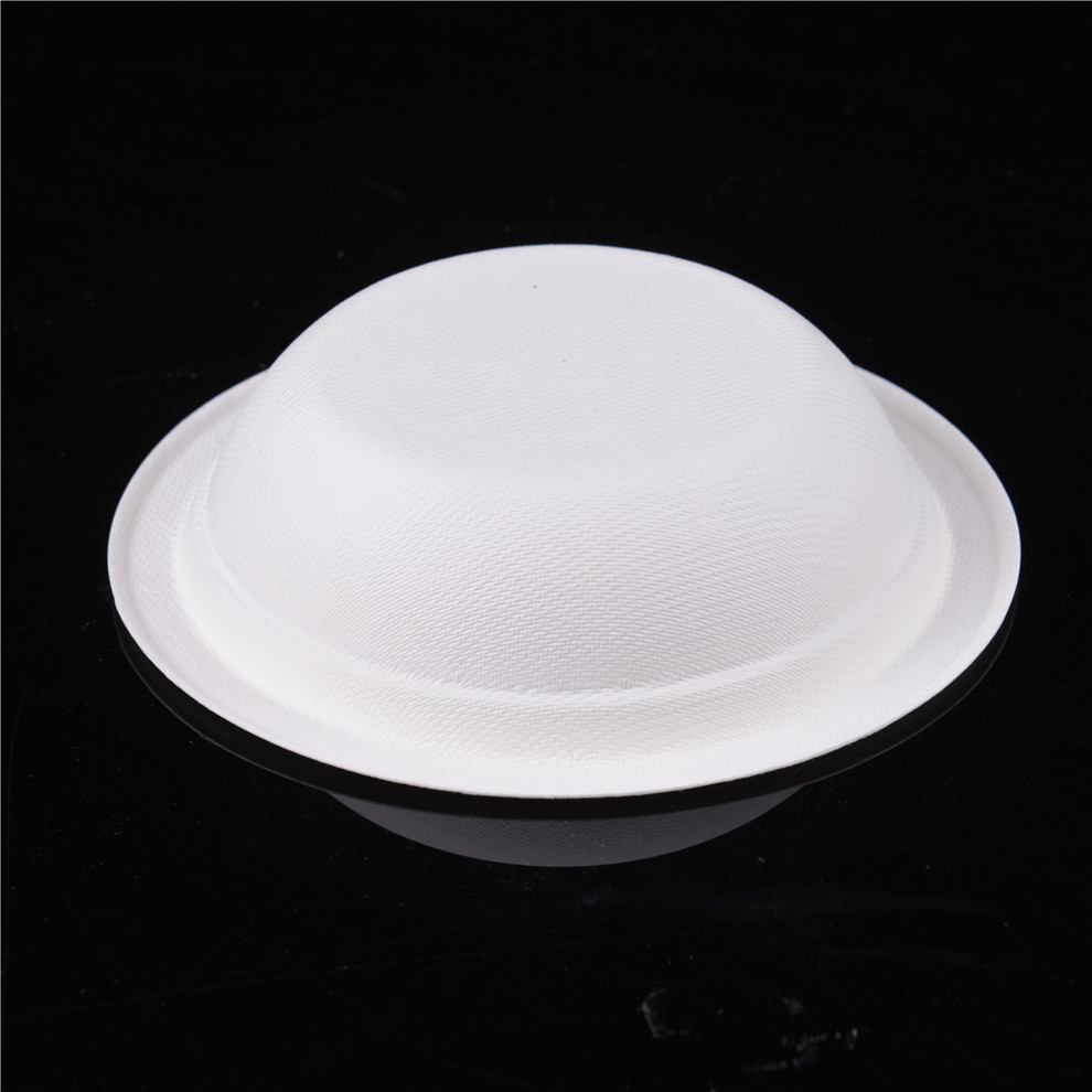 Juego de vajilla compostable, recipiente de comida de bagazo de caña de azúcar Biodegradable, tazón de sopa y cuchara, forma redonda Natural o blanca