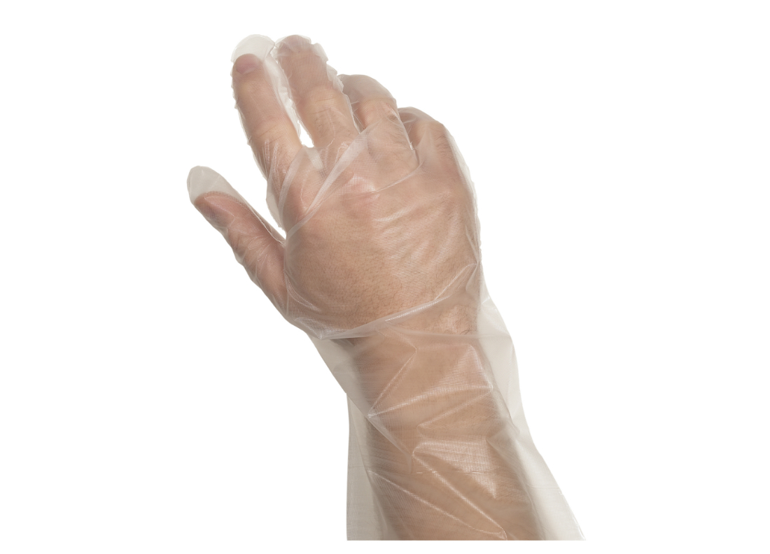 Guantes de plástico con relieve, polietileno fundido (CPE) de primera calidad, sin polvo, medianos, transparentes, perfectos para manipulación de alimentos |Guantes desechables aptos para alimentos para cocinar |Guantes seguros para alimentos a granel |Talla única Gran ajuste