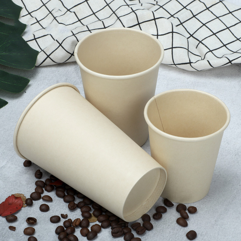 Taza de papel de bambú disponible biodegradable de la cartulina del café de la capa del PLA de la pulpa de la fibra