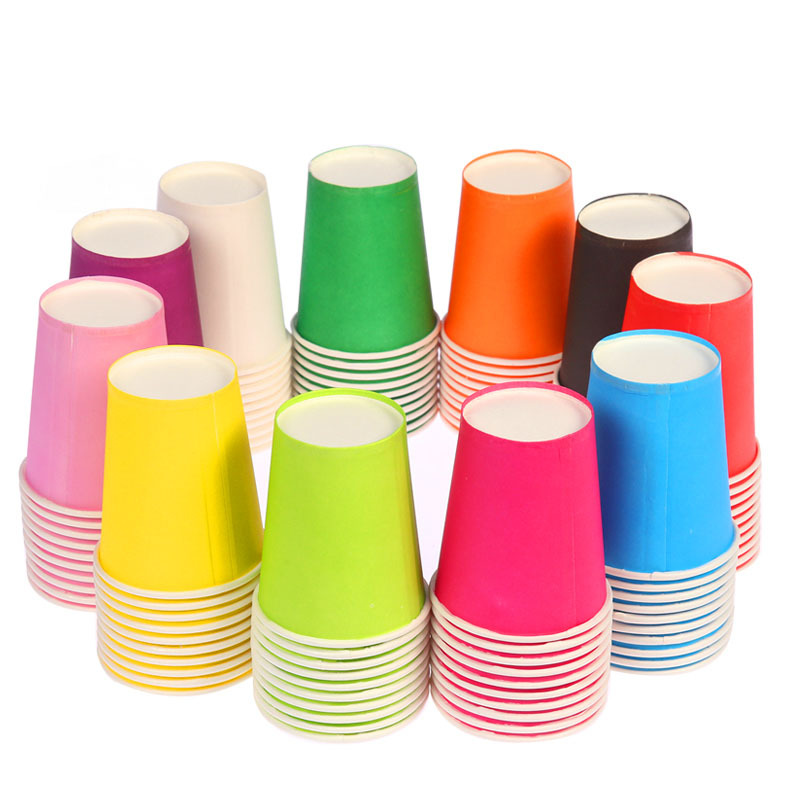 Papel Taza Bicchieri Di Carta Proveedor de ventas al por mayor personalizado Macarrón colorido Biodegradable ECO Vaso de papel desechable para fiesta