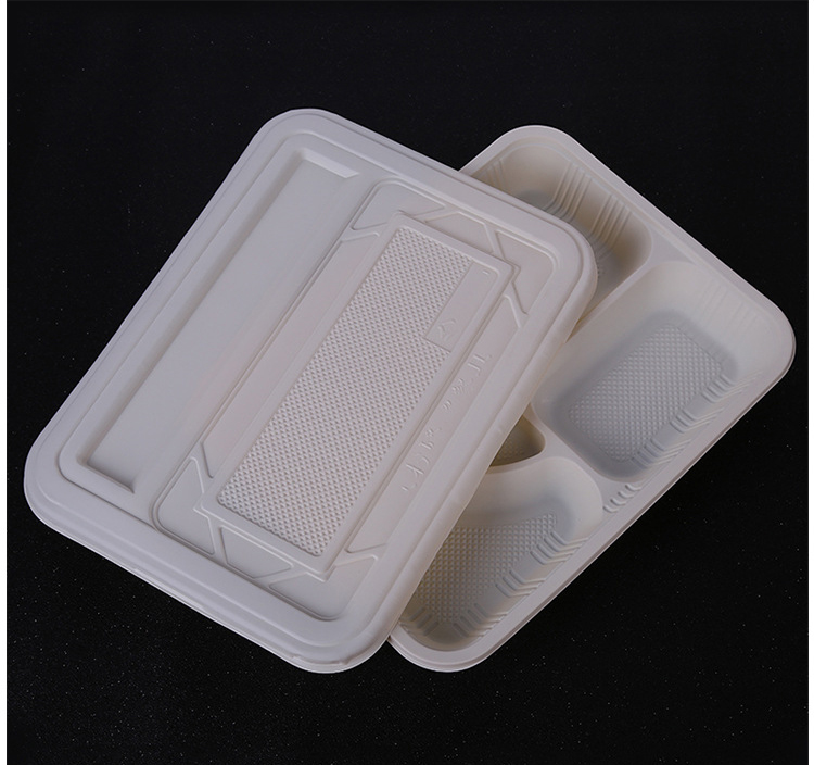  Envase desechable biodegradable ecológico de 5 compartimentos, contenedor de comida para llevar de almidón de maíz, fiambrera Bento