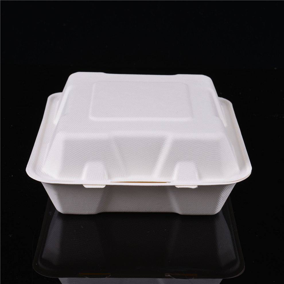 Producto biodegradable comida china bento para llevar fiambrera grande de pulpa de bagazo de caña de azúcar con tapa