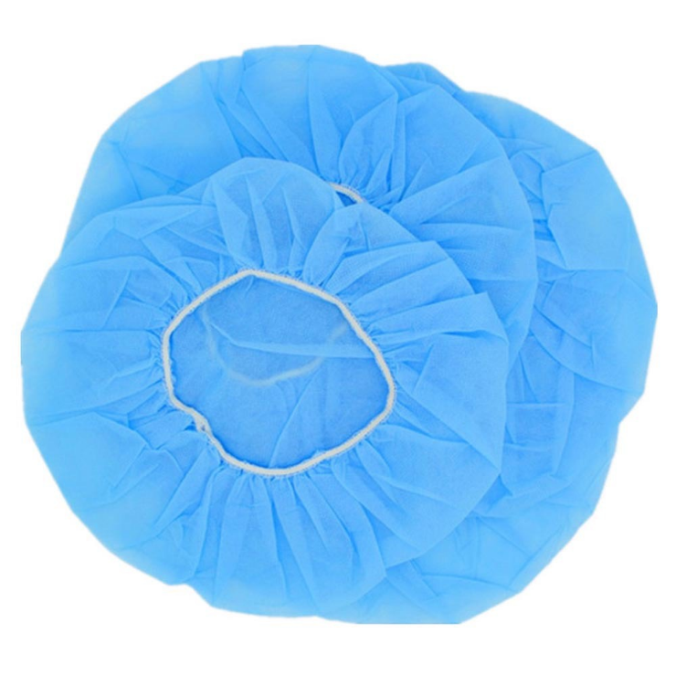 100 gorros desechables (azules), poliéster hilado, red para cubrir la cabeza del cabello, no tejido, médico, laboratorios, enfermera, tatuaje, servicio de alimentos, hospital (21 pulgadas)