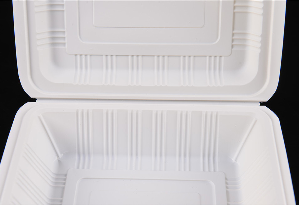 Material de almidón de maíz biodegradable compostable para microondas, fiambreras para envasado de alimentos/contenedor de comida, caja para llevar con tapa ecológica